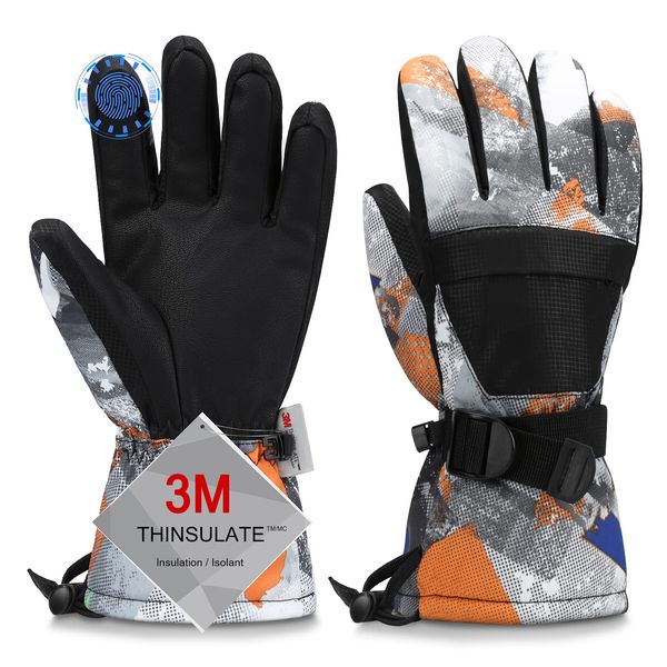 Ski Gloves, Warmest Waterproof and Breathable Snow Gloves for Cold Weather, Fits Adult,for Parent Child Outdoor