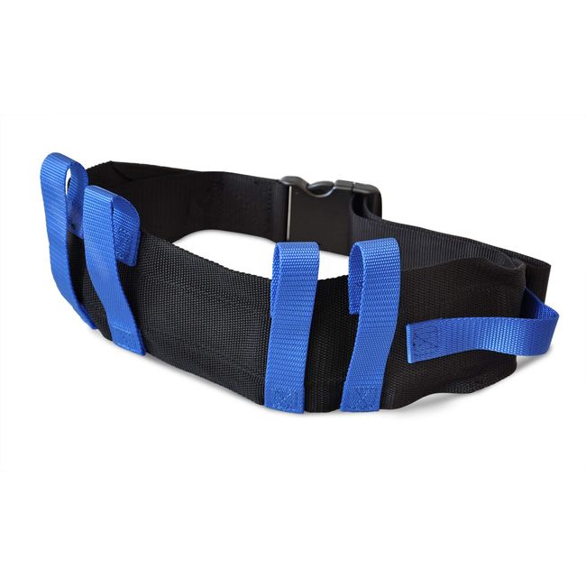 Deluxe Gait Belt with Quick-Release Buckle in Black / Royal Blue by NYOrtho