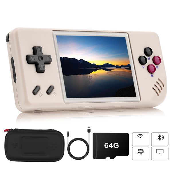 HANHIBR RG28XX Handheld Game Console 2.83 Inch Screen IPS Screen 64G TF Card with 5500 Games Classic Emulator Retro Video Handheld Games Consoles Preinstalled Video Games with Portable Case (Gray)