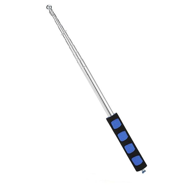 Micro Trader 2M Extendable Steel Handheld Telescopic Flag Pole Portable 28 x 2.5 x 2.5cm (2m, blue)