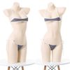 Micro Bikini, Ultra Small, Cute, Sexy, Anime, Swimsuit, Extreme, Cosplay, Cute, School Swimsuit, Wind, Lace, Underwear, Femininity, Mini Bra + Bikini T-Panties, 2-piece Set (Gray)