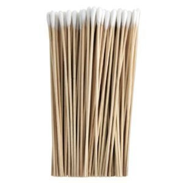 100pcs 6" Wooden Handle Single-Tipped Cotton Swab Cotton Buds