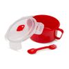 Microwave Bowl with Spork 900ml, Red