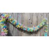AGD Easter Spring Decor - Lighted Pink Yellow Green Blue Tinsel Garland 10ft