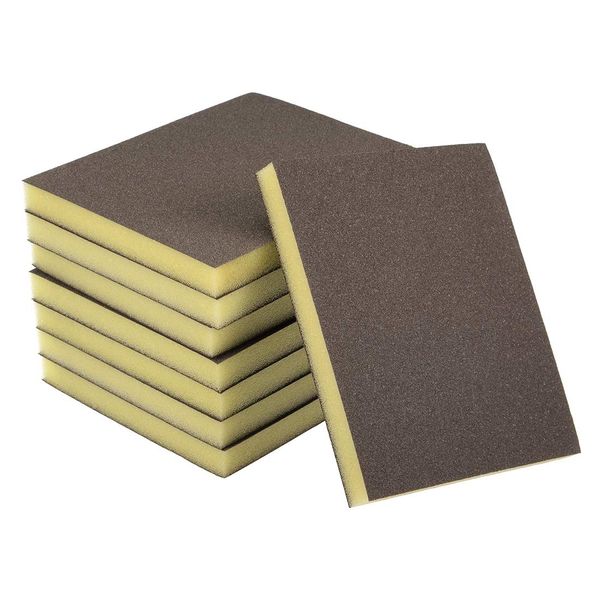 sourcing map Sanding Sponge Blocks 150-Grits Medium Grit Sand Block Pad for Kitchen Metal/Drywall/Wood 8pcs