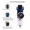 1/4"NPT Air Filter Pressure Regulator, Water-Trap Air Tool Compressor Filter with Gauge