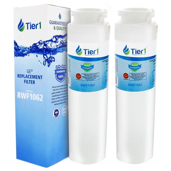 Tier1 MSWF Refrigerator Water Filter 2-pk | Replacement for GE MSWF SmartWater 101820A, 101821B, MSWFDS, WF282, EFF-6022A, SGF-G23, AP3997949, Fridge Filter