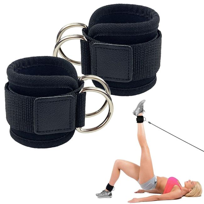 fogman Ankle Bands Ankle Training Weights Fitness Kickback Set of 2 (Black)