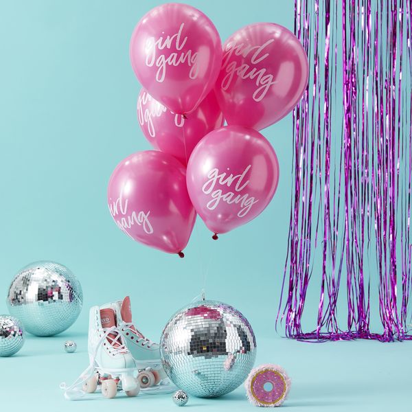 Hot Pink & White Party Balloons Decorations - 10 Pack