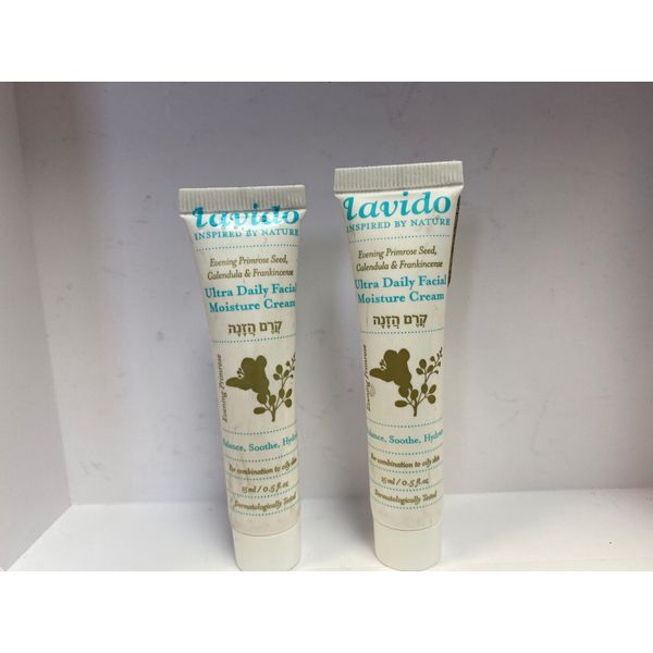 2x Sealed Lavido ULTRA DAILY FACIAL MOISTURE CREAM  Travel Size 0.5 oz/15 ml