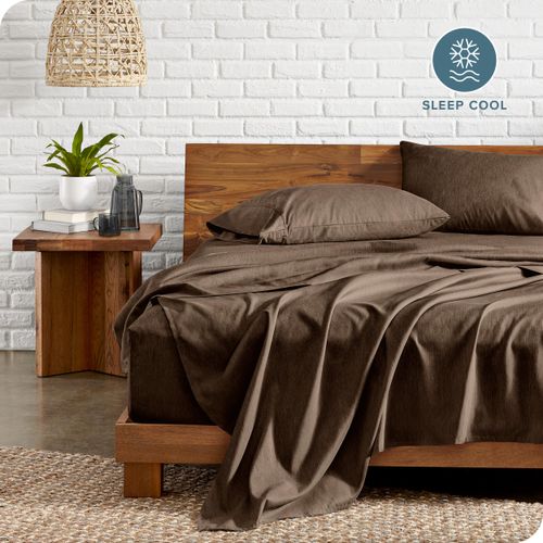 Bare Home Twin Sheet Set - 1800 Ultra-Soft Microfiber Double Brushed - Deep Pockets - Easy Fit - Extra Soft - 3 Piece Set - Bed Sheets (Twin, Heathered Taupe)