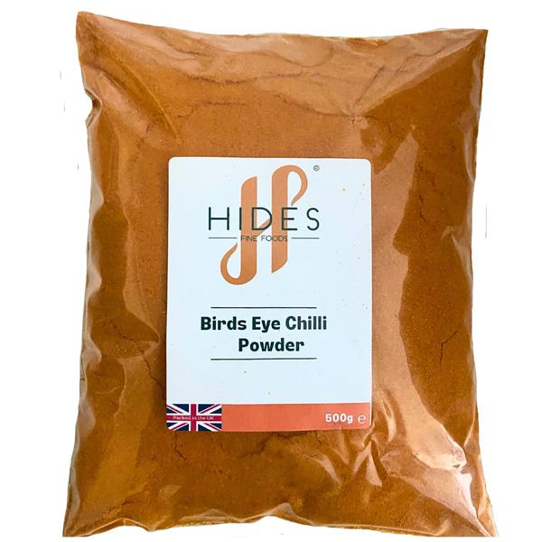 Hides Fine Foods - Birds Eye Chilli Powder 500g - GMO Free - Suitable for Vegetarians - Spice Staple - African Cuisine - Indonesian Cooking - Sauces - Marinades