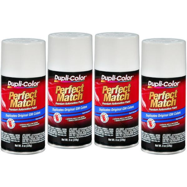 Duplicolor BGM0434 (4-Pack) Perfect Match Aerosol Paint GM WA8624, Olympic White