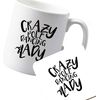 Flox Creative Ceramic Mug and Coaster Set Crazy Pole Dancing Lady Left Handed