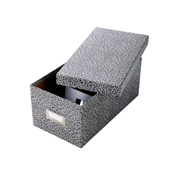 Oxford 40589 Reinforced Board Card File, Lift-Off Cover, Holds 1,200 4 x 6 Cards, Black/White