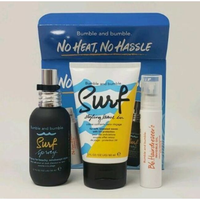 BUMBLE AND BUMBLE NO HEAT, NO HASSLE SET 3 PIECE -NIB FREE SHIPPING