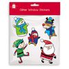 Gift Maker 5 Xmas Christmas Glitter Characters Window Decorations Static Cling Stickers