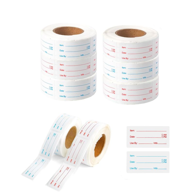 YKUKIZEE 6 Roll 3000 Pieces Food Date Labels Stickers Self-Adhesive ...