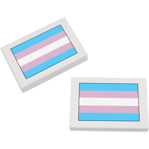 2 x 45mm 'Transgender Pride Flag' Erasers/Rubbers (ER00020986)