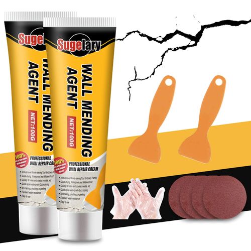 Wall Repair Cream, Mildewproof Wall Repair Agent Kit Wall Filler White Drywall Patch for Repairing Crack, Holes, Peeling, Graffiti, Quick Drying Repair Filler Paste (200g)