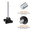 sourcing map 2pcs Star Knobs M8 x 100mm Male Thread Plastic 4-Star Stud Knob Hand Tightening Clamping Screw Replacement Threaded Handle, Black