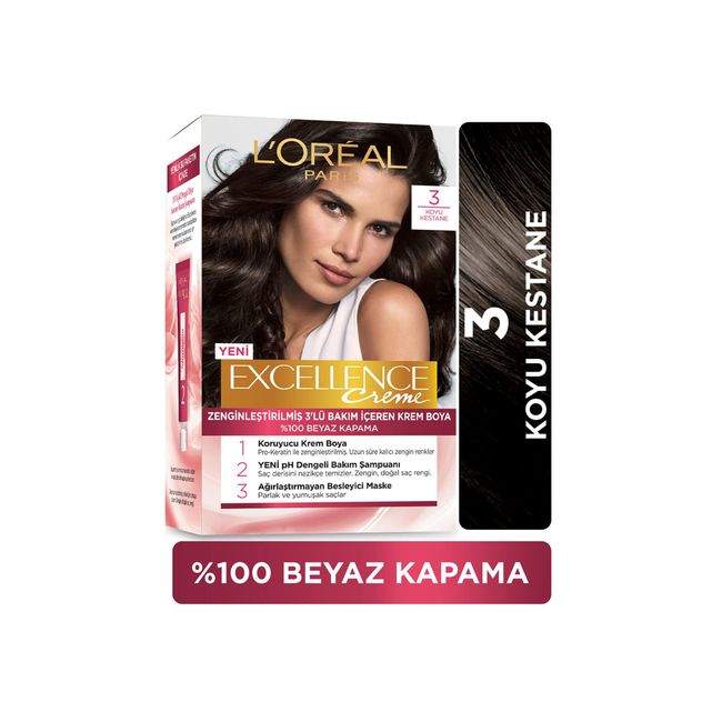 L'Oréal Paris Excellence Creme Saç Boyası - 3 Koyu Kestane