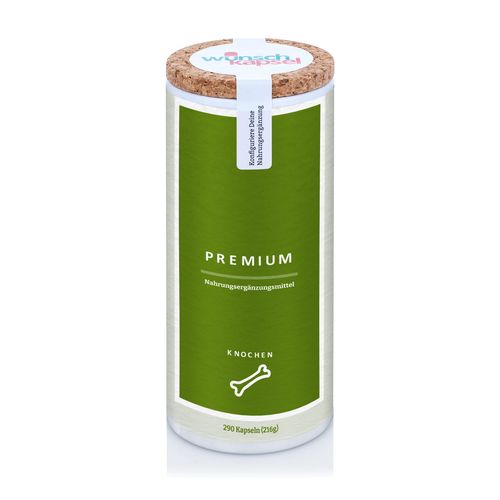 Wunschkapsel Bone Premium Supplement, Supports Bone Density and Bone Metabolism, Bioavailable Minerals, Vitamins C and K2, Handmade and Vegan