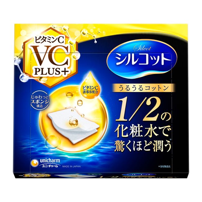[Great shipping, bulk purchase x 36 pieces set] Unicharm Silcot Uruuru Cotton Vitamin C PLUS+ 40 pieces