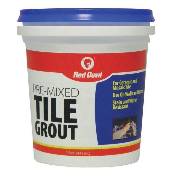 Red Devil 0428 Pre-Mixed Tile Grout, 1 Pint, White