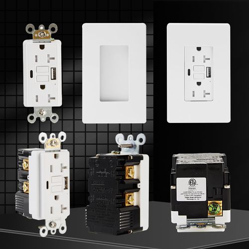 2-Pack Trekstar GFCI 20A Duplex Wall Outlet with Built-in USB Type A & C 24W Fast Charging Port for Smart Devices, Self-Test with LED Indicator, Tamper Resistant, Wall Plate Included