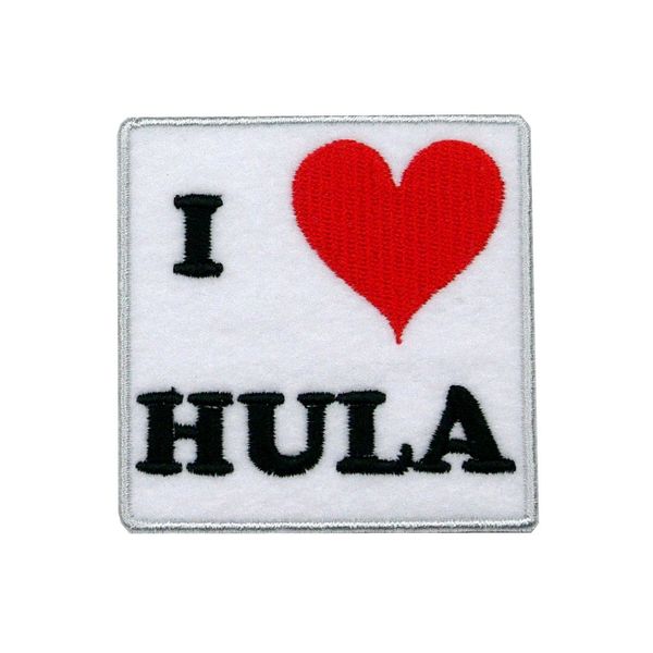 Iron Patch I Love Hula Silver