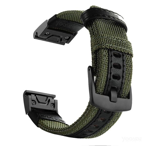 YOOSIDE Watch Strap for Garmin Fenix 7 / Fenix 6 / Fenix 5 / epix 2 / epix Pro 47mm, 22mm Quick Fit Nylon Durable Wrist Band for Garmin Instinct,Approach S62 (Green)