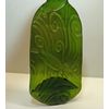 Dragonfly Embossed Moss Green Wine Bottle UpCycled as Cheese Platter Serving Tray
