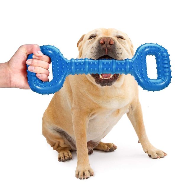 Feeko Dog Toys for Aggressive Chewers Large Breed 15 inch Interactive Dog Toy Large Long Lasting Dog Toys with Convex Design Natural Rubber Tug-of-war Toy for Medium Large Dogs Tooth Clean(Orange)