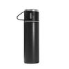 Vacuum Insulated Flask with Cups for Hot or Cold Drinks (Black)