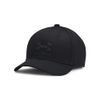 Under Armour Boys Branded Lockup Adjustable Cap Hat Triple Black Junior