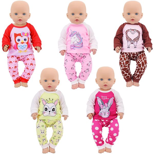 ZITA ELEMENT 5 Sets Baby Doll Clothes Outfits Casual Wear for 14-18 Inch Doll, Doll Clothes for Alive Doll 10 Pcs Baby Doll Accessories for Baby Doll Reborn, 18 Inch Girl Doll (No Doll)