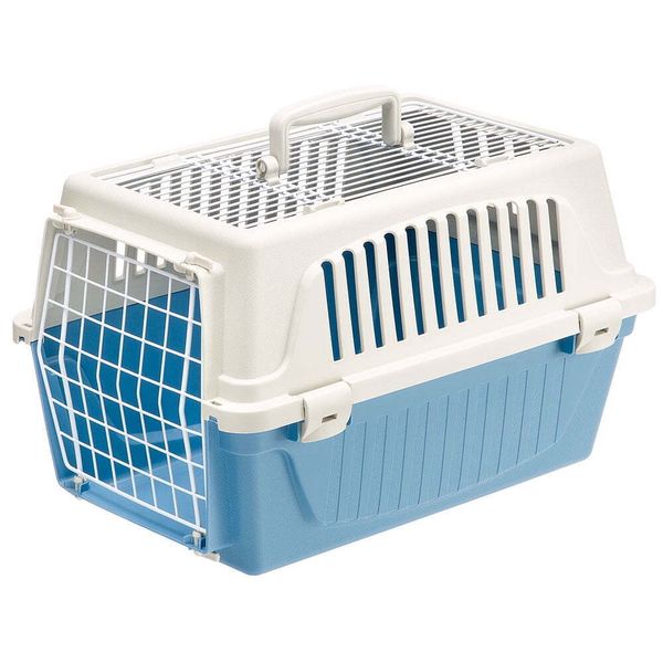 New style Two Door Top Load Plastic Kennel & Pet Carrier, Blue 19-Inch