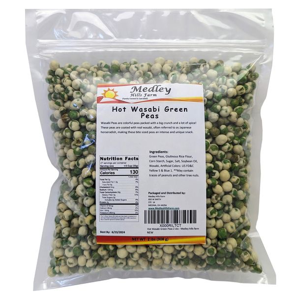 Hot Wasabi Green Peas 2 Lbs - Medley hills farm