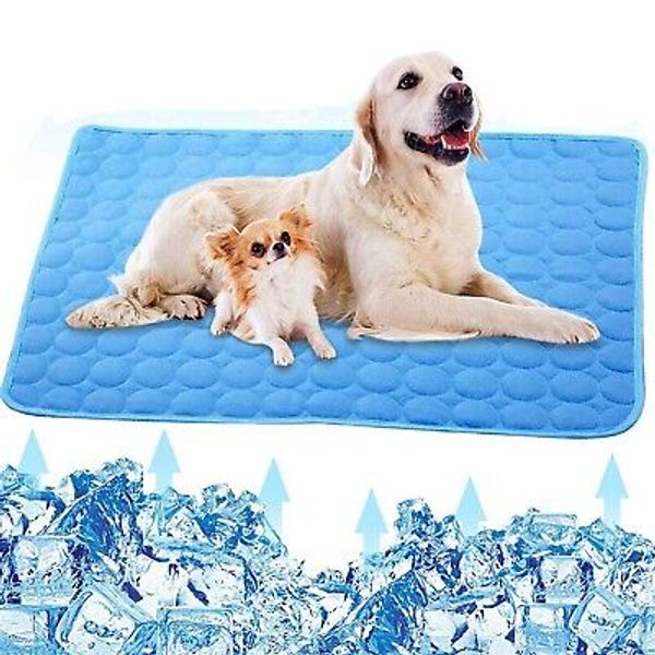 Dog Cooling Mat, Pet Dog Self Cooling Pad, Ice Silk Washable Summer Cooling M...