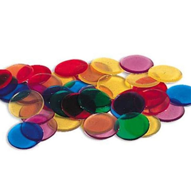 Learning Resources Transparent Color Counting Chips - 250 Pieces, Ages 5+ Math Counters for Kids, Counting Chips, Perfect for Bingo Games