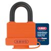 ABUS padlock 70AL/45 made of solid aluminium - weatherproof - with protective cap and plastic coating - ABUS security level 5 - orange