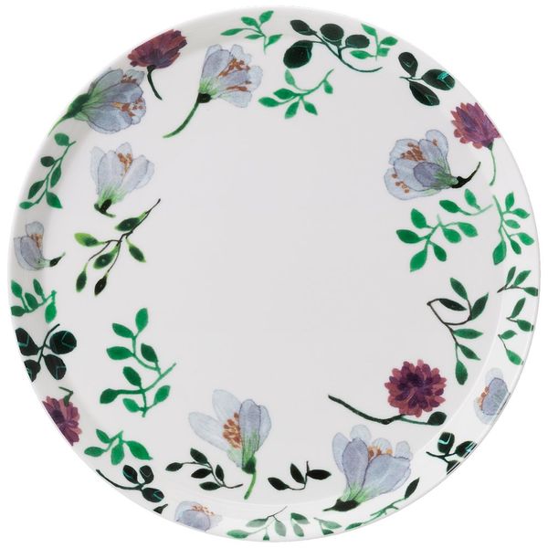 Narumi 51857-5643P Plate Plate, Anna Emilia Grand Mothers Bouquet, 9.4 inches (24 cm), Green, Floral Print, Cute, Microwave Safe, Dishwasher Safe, Gift Box Included