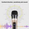 Hensych Handheld Wireless Microphone UHF Dynamic Mic with Portable Mini Receiver with LED Display Support Multiple Audio Systems Speakers Amplifiers Wireless Mic System (Gold)