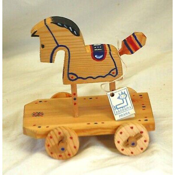 Zadruha Praha Wooden Toy Horse Czechoslovakia