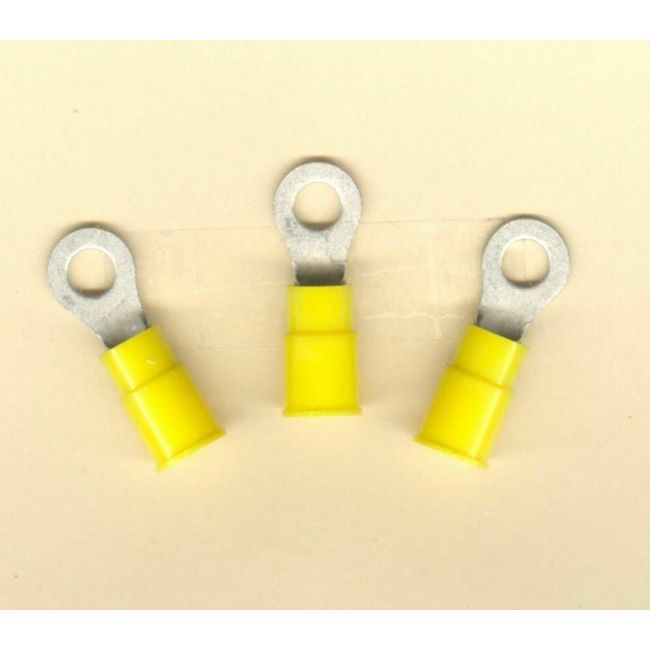 20 Yellow Insulated RING Terminal Connector #12-10 Wire Gauge AWG #10 Stud molex