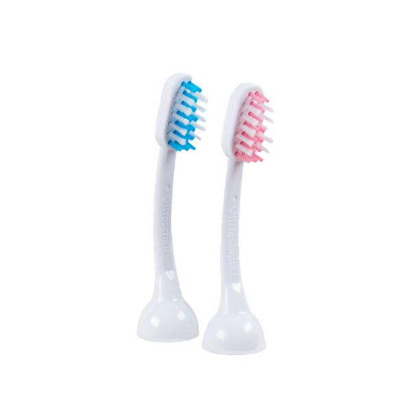 Emmi-dent Metallic/Professional 2-Pin Bristle-Head Attachments - Electric Toothbrush Replacement Heads. Cleans with Ultrasound Waves (Braces 2 Pack)