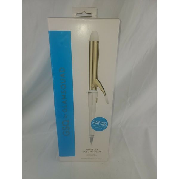 GSQ by Glamsquad 1" Barrel 400°F Titanium Curling Hair Iron White, Minor box dam