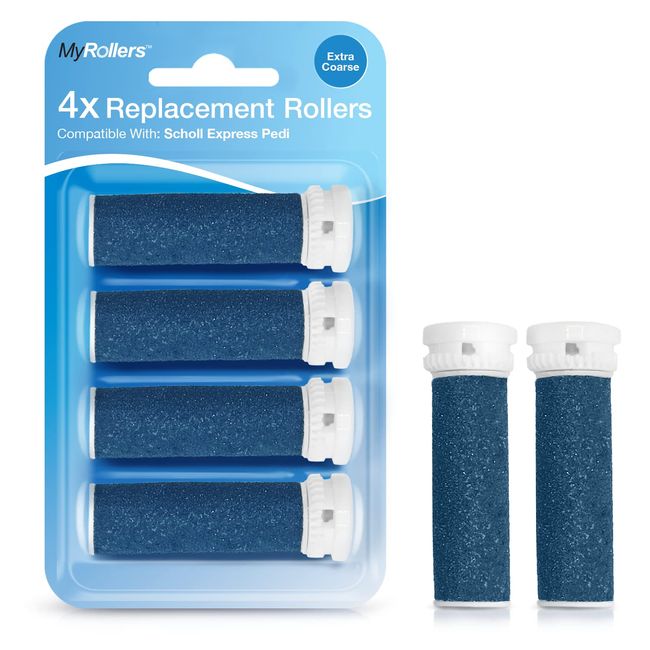 4 x Scholl Express Pedi Compatible Refill Extra Coarse Replacement Rollers