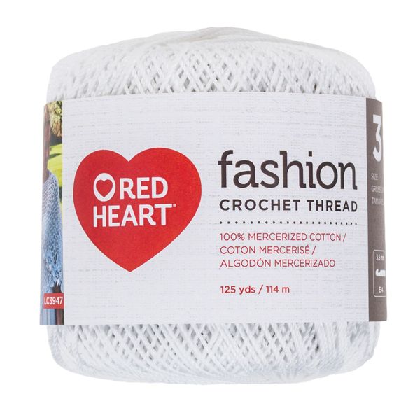 Red Heart Crochet Threads, 1 Count (Pack of 1), White